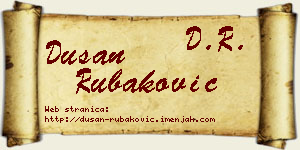 Dušan Rubaković vizit kartica